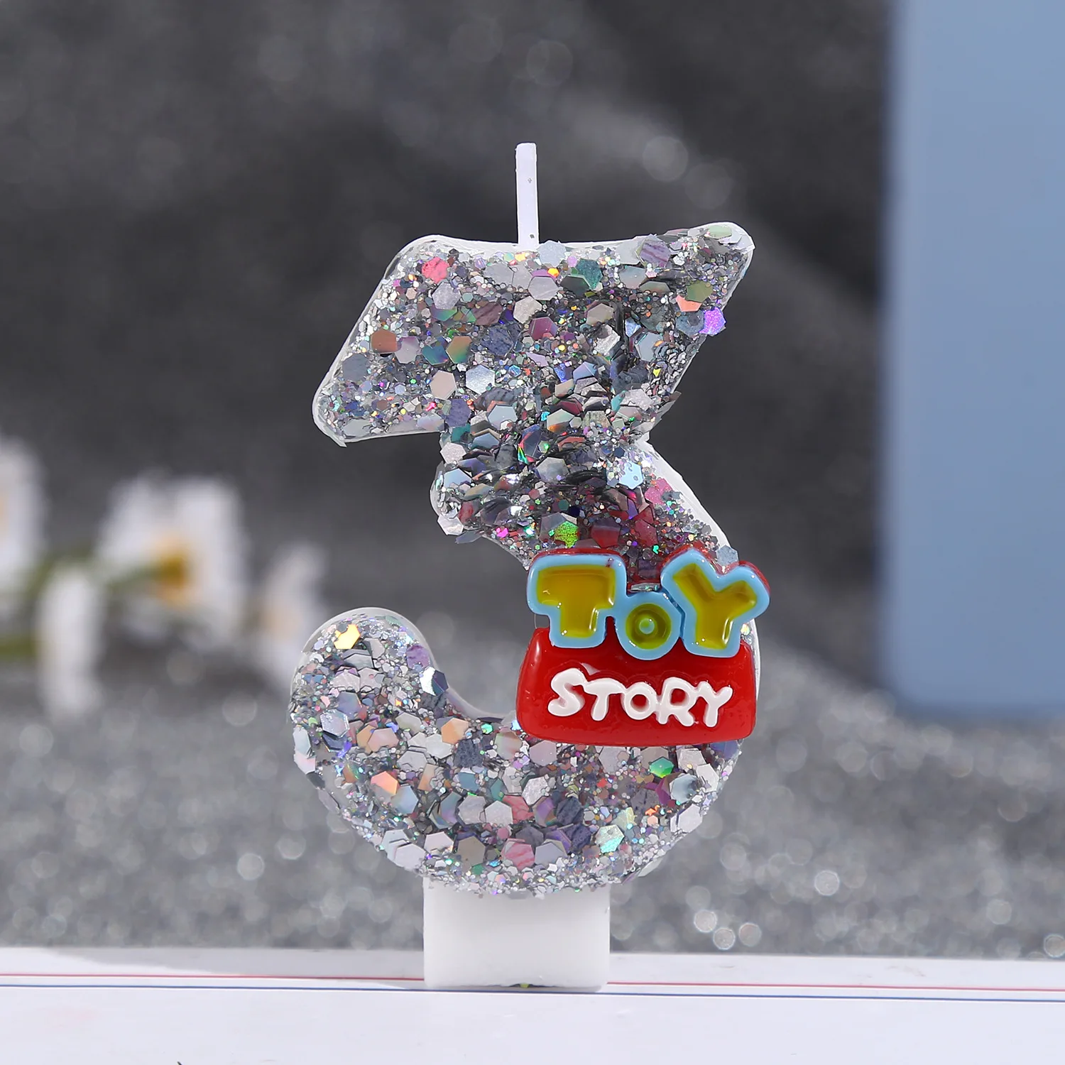 شموع عيد الميلاد الكرتونية، الشموع الرقمية الفضية، كعكة مهرجان الحفلات، المساعدات الديكور الحلوى #4