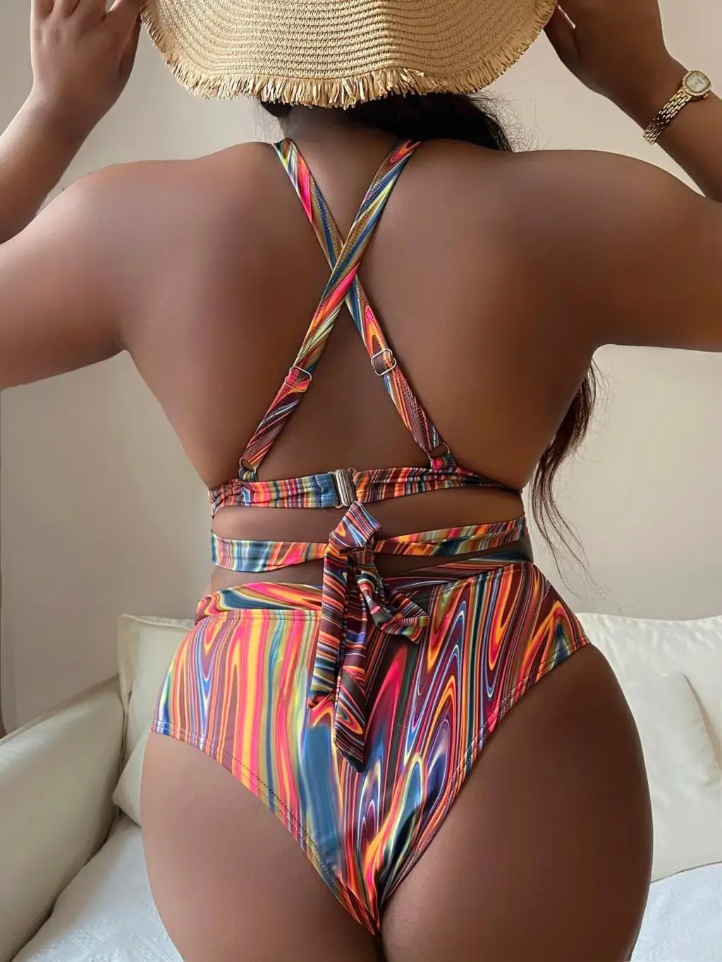 2023 Push Up Bikini Printed Swimsuit Women Plus Size Swimwear Female High Waist Bathers Bathing Swimming Swim Suit Beachwear