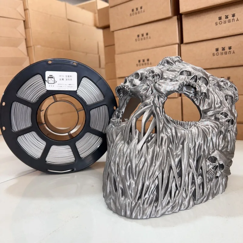 Yubros 3D Printer Filament PETG Metallic Dark Gray 1Kg 1.75Mm Accuracy Spool 3D Printing Material  DIY Creative Projects
