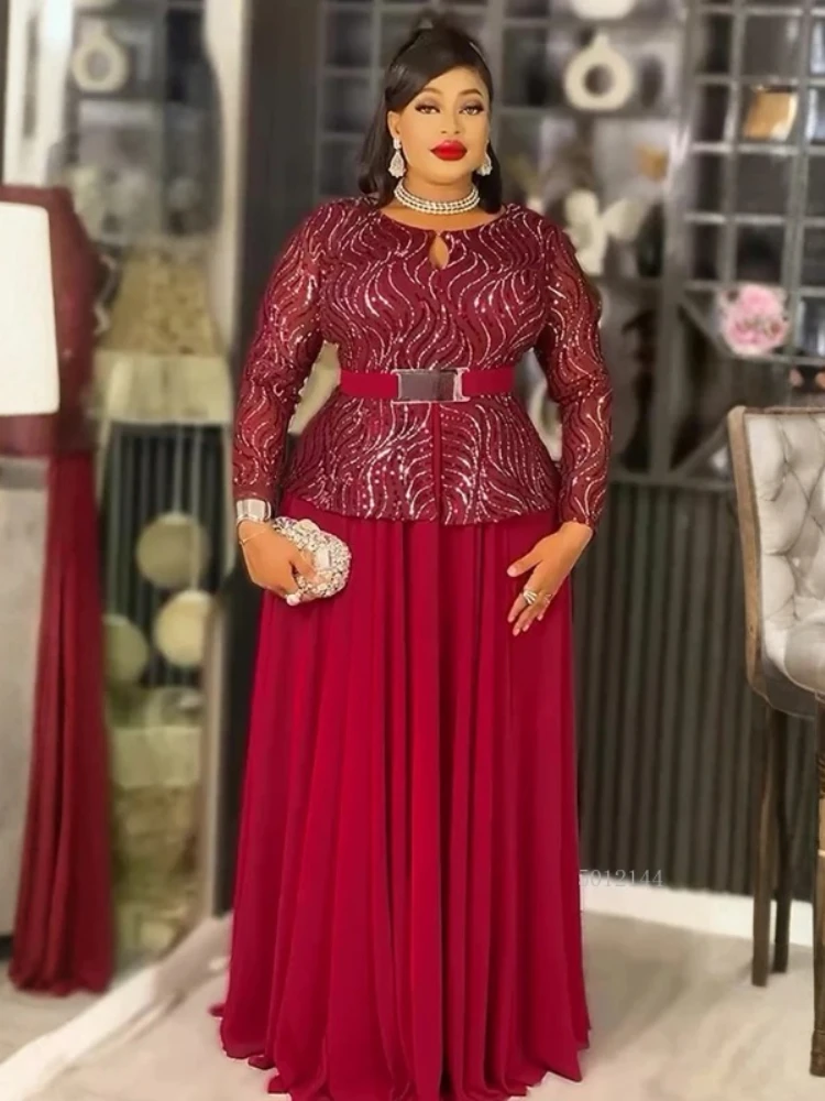 

Элегантные африканские платья для женщин, новинка 2023 года, африканская одежда больших размеров, Турция, длинное платье для свадебной вечеринки, Дашики, Анкара, халат с блестками