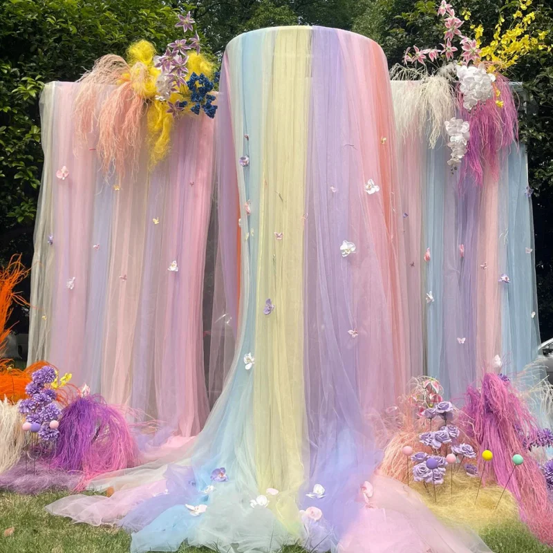 

Атласные ленты длиной 10 м для свадебных баннеров, украшений, декораций для вечеринок, фестивалей, мероприятий своими руками, тюлевые занавески