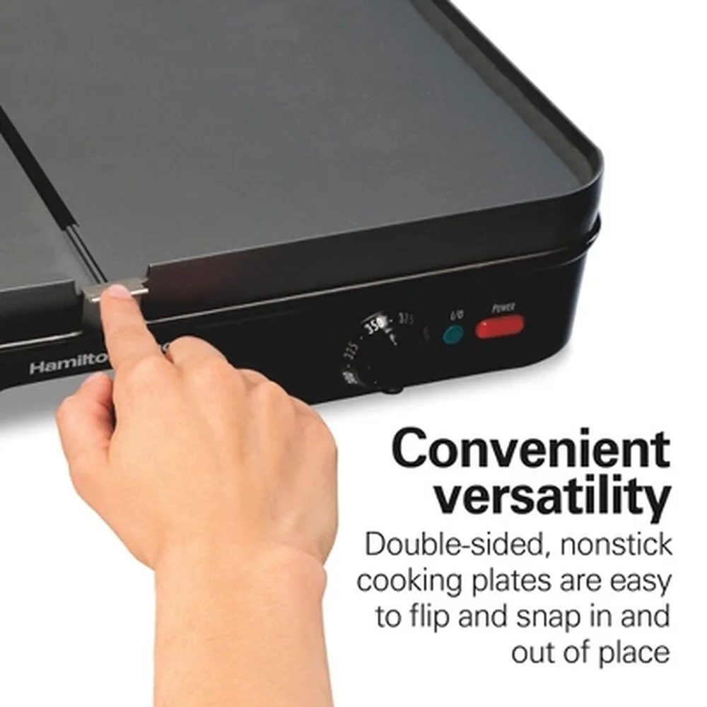 3 in 1 Indoor Grill Griddle Nonstick Reversible Plates 1500W Dual Cooking Zones Easy Cleanup Perfect Family Meals