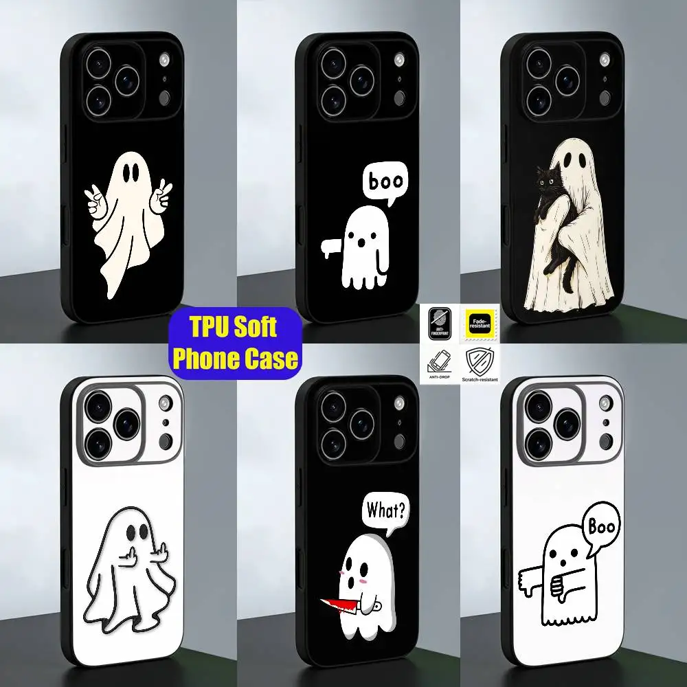 

For Ghost Of Disapproval Phone Case iPhone 15,16,12,14,13,11,17,Pro,Max,Plus,E,Air,Mini Custom Black Soft Cover