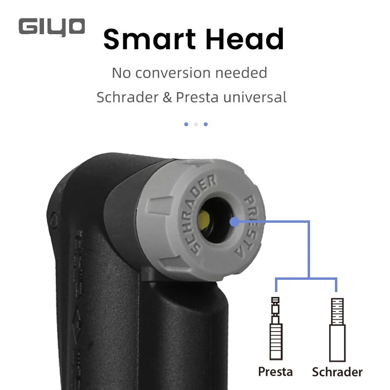 Giyo Portable Bicycle Pump Dual Action 120psi Air Inflator Cycling Tire Pump Bidirectional Pumping For Mountain And Road