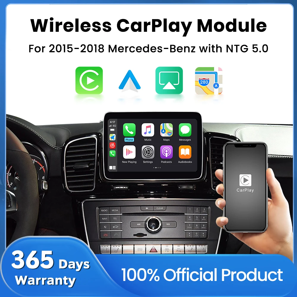 

Wireless Apple CarPlay&Android Auto for 2015-2018 Mercedes A B C E M S CLA GLK GLA ML SLK GLC CLS NTG5.0 Mirroring AirPlay Box