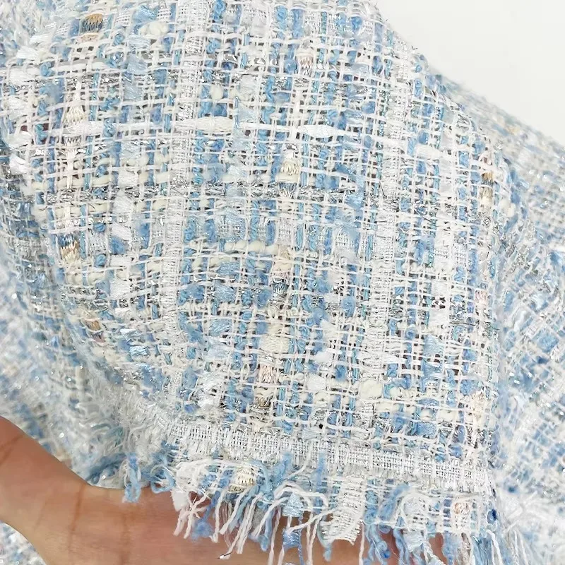 Red raspberry Blue and white bright silver silk weaving 148cm 500g  fabrics  clothes  Garment  sewing  materials  Free  shipping