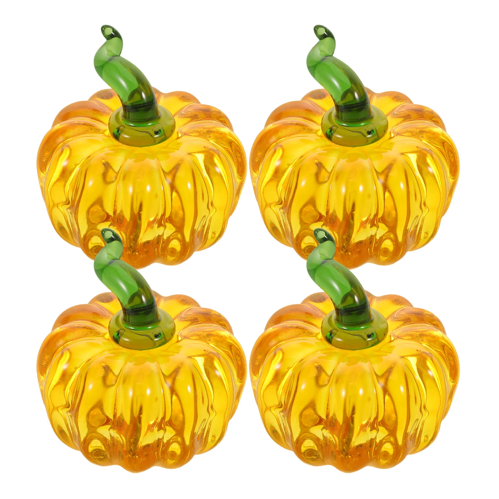 

4Pcs Mini Crystal Pumpkins - Sophisticated Desktop Decor for Fall Seasonal Display Thanksgiving Holiday Room Ambiance