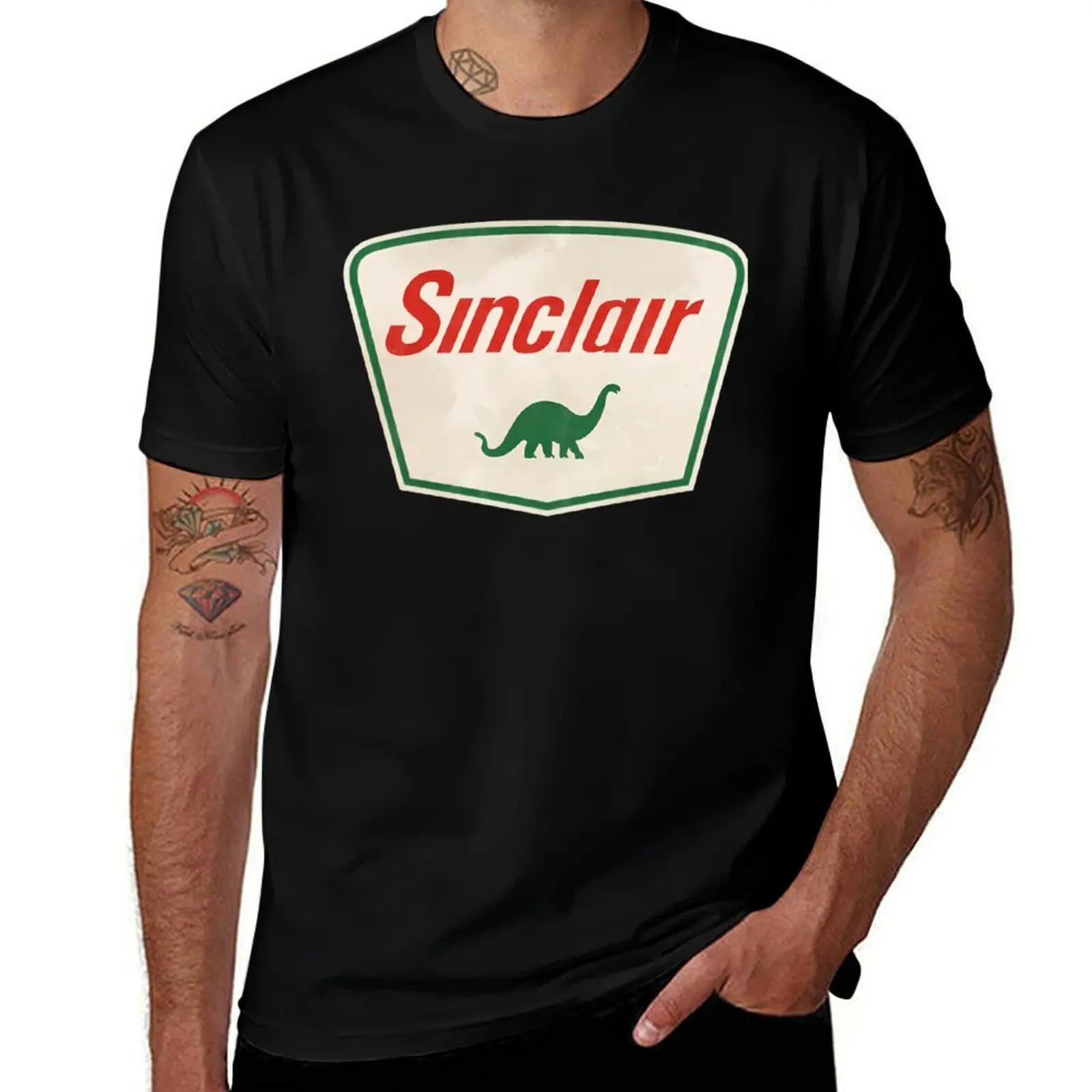 

Sinclair Oil Vintage Logo T-Shirt Work Basic Short Sleeve Top