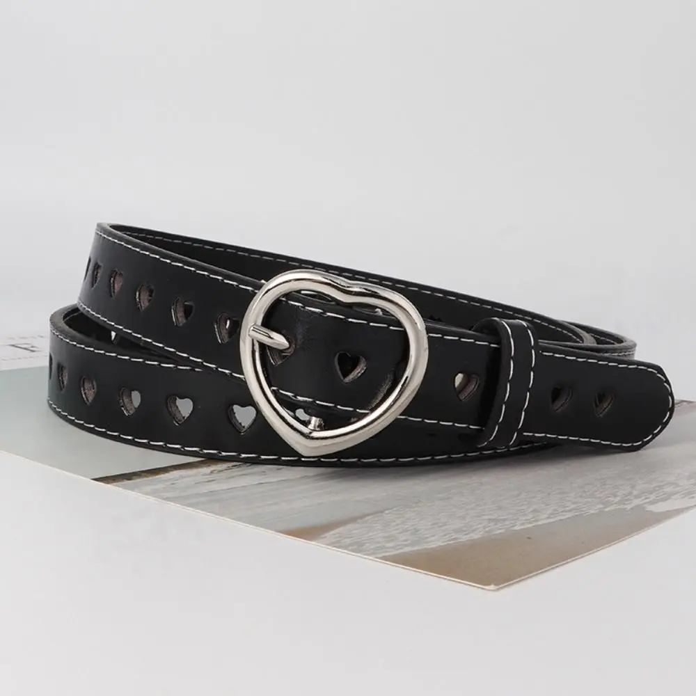 Cinturones con ojal de corazón a la moda, cinturones con forma de corazón de amor, hebilla gótica Punk, pretina Hip Hop Y2k para mujer y hombre