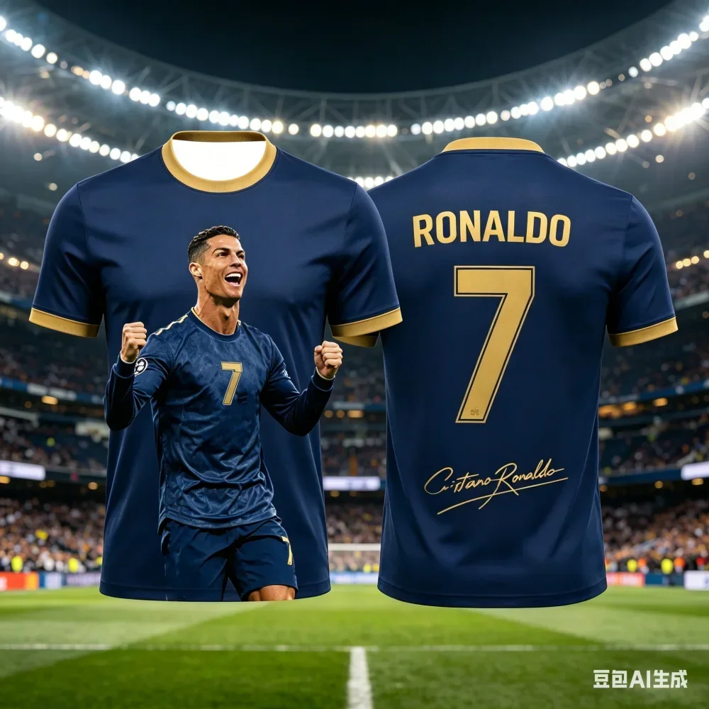 Cristiano Ronaldo summer new children's T-shirt 3D printed football jersey T-shirt is loose comfortable suitable for daily wear