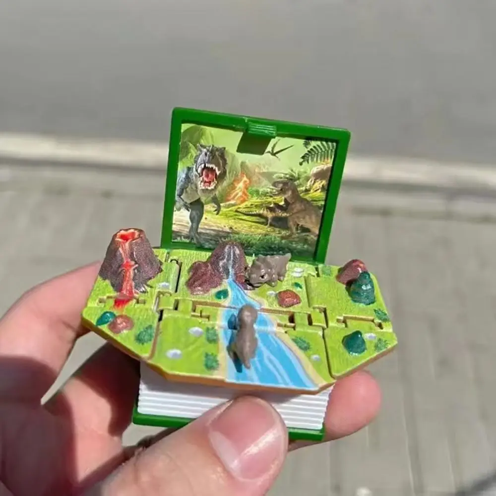 موضة ديناصور العالم المشهد ثلاثية الأبعاد كتب المفاتيح لعب هدايا الحفلات ثلاثية الأبعاد ديناصور اللعب صغيرة لطيف المنبثقة المفاتيح