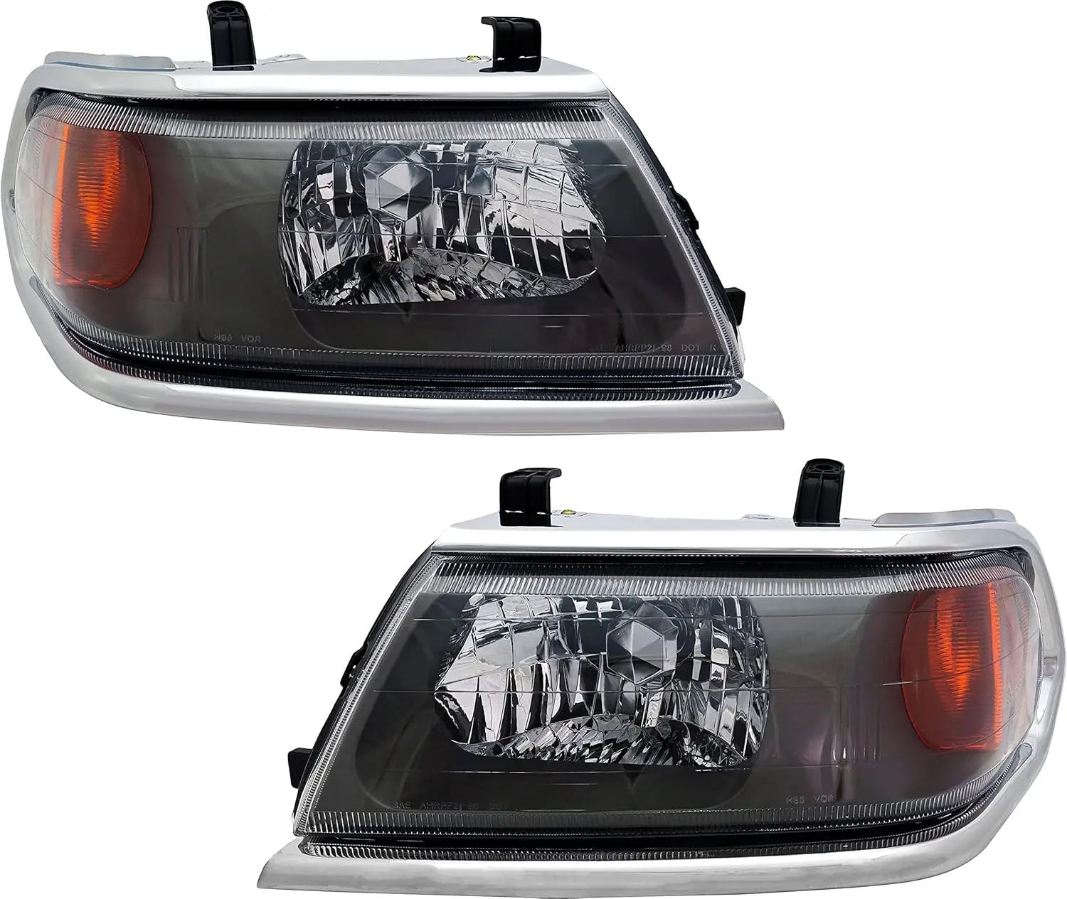 Pair of Headlight Assembly for 2000-2004 Montero Sport, Halogen Bulbs Included, Driver & Passenger Sides, March 2000 Production