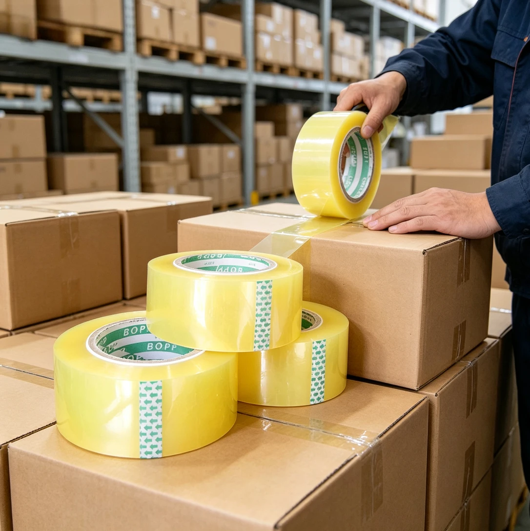 Printed Packing Tape, Warning Message Shipping Box Sealing Tape, Transparent Carton Sealing Adhesive Tape for Express Packaging