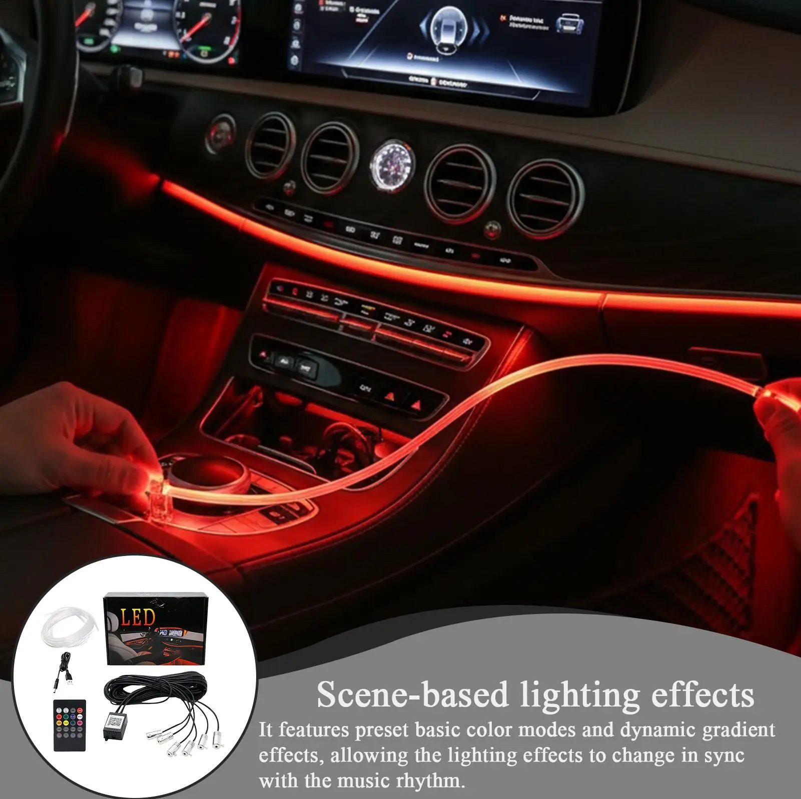 LED Light Strip For Car 26.25ft APP Control Wireless Lighting LED Strip Ambient Lighting Car For Men Women Truck Trailer