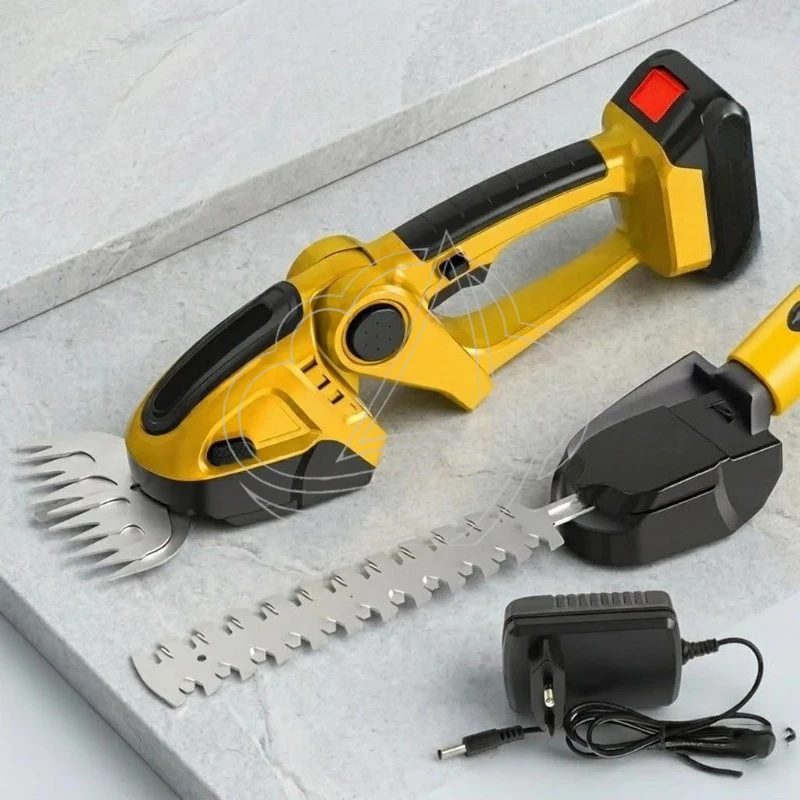 24V Cordless Lawn Trimmer, 2-in-1 Handheld Mower & Pruning Shears, Portable Garden Tool for Shrub Trimming