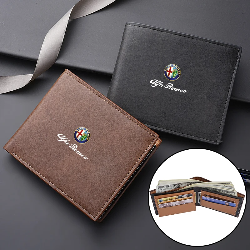 Car Fashion Vintage Wallet Driver Licence Storage Coin Purse For Alfa Romeo Giulietta 159 147 156 166 Mito Giulia GT Stelvio