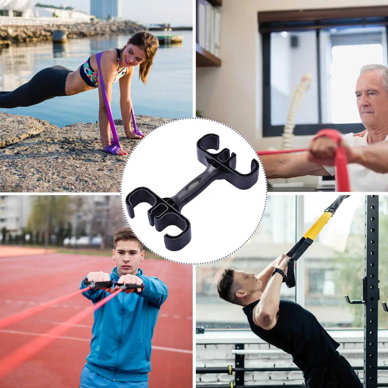 

Exercise Handles Grips Pull Up Handles Made With Industrial Strength ABS Workout Handles Can Attach To Resistance Bands Home Gym