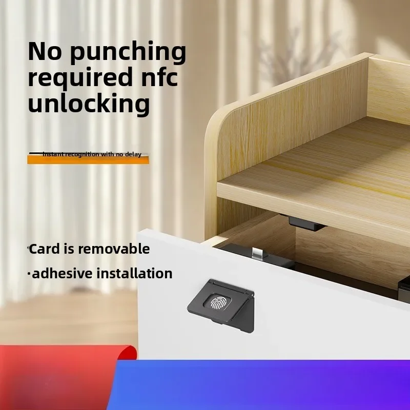DurableSmart Drawer Lock No Punching Security Lock Wardrobe Shoe Cabinet Credit Card File Locker Drawer Smart Lock NFC