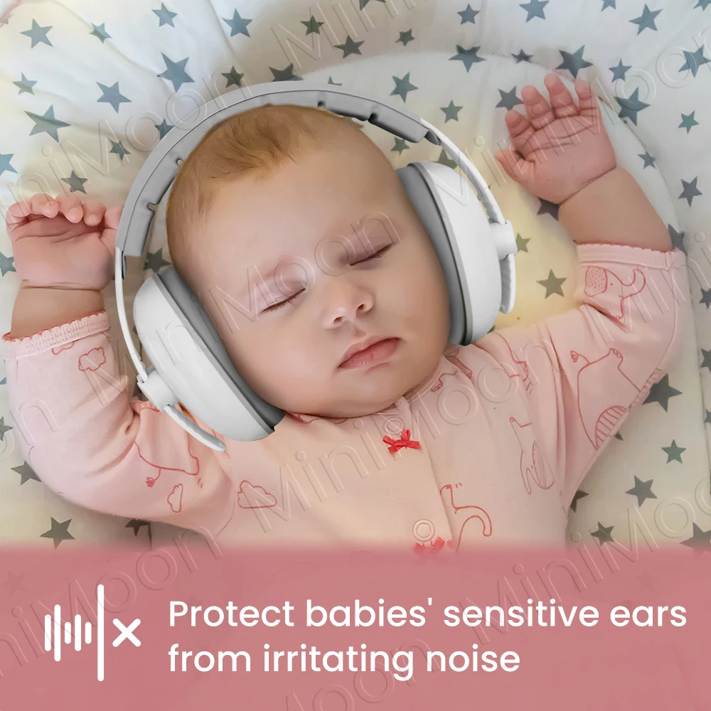 غطاء للأذنين للأطفال لحماية السمع، تقليل الضوضاء للنوم الآمن والسلامي، مناسب مريح للرضع من عمر 0 إلى 36 شهرًا