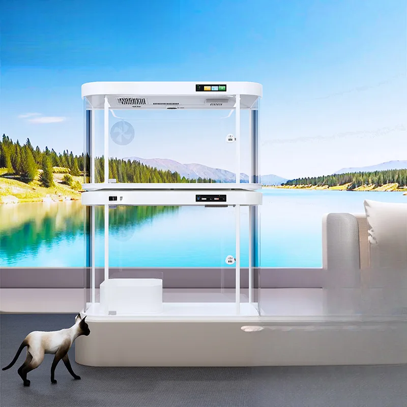 

Умная клетка для кошек Pet Smart Cabin с функцией дезодорации и подачи свежего воздуха, для дома, для использования в помещении, для балкона, кошачья вилла