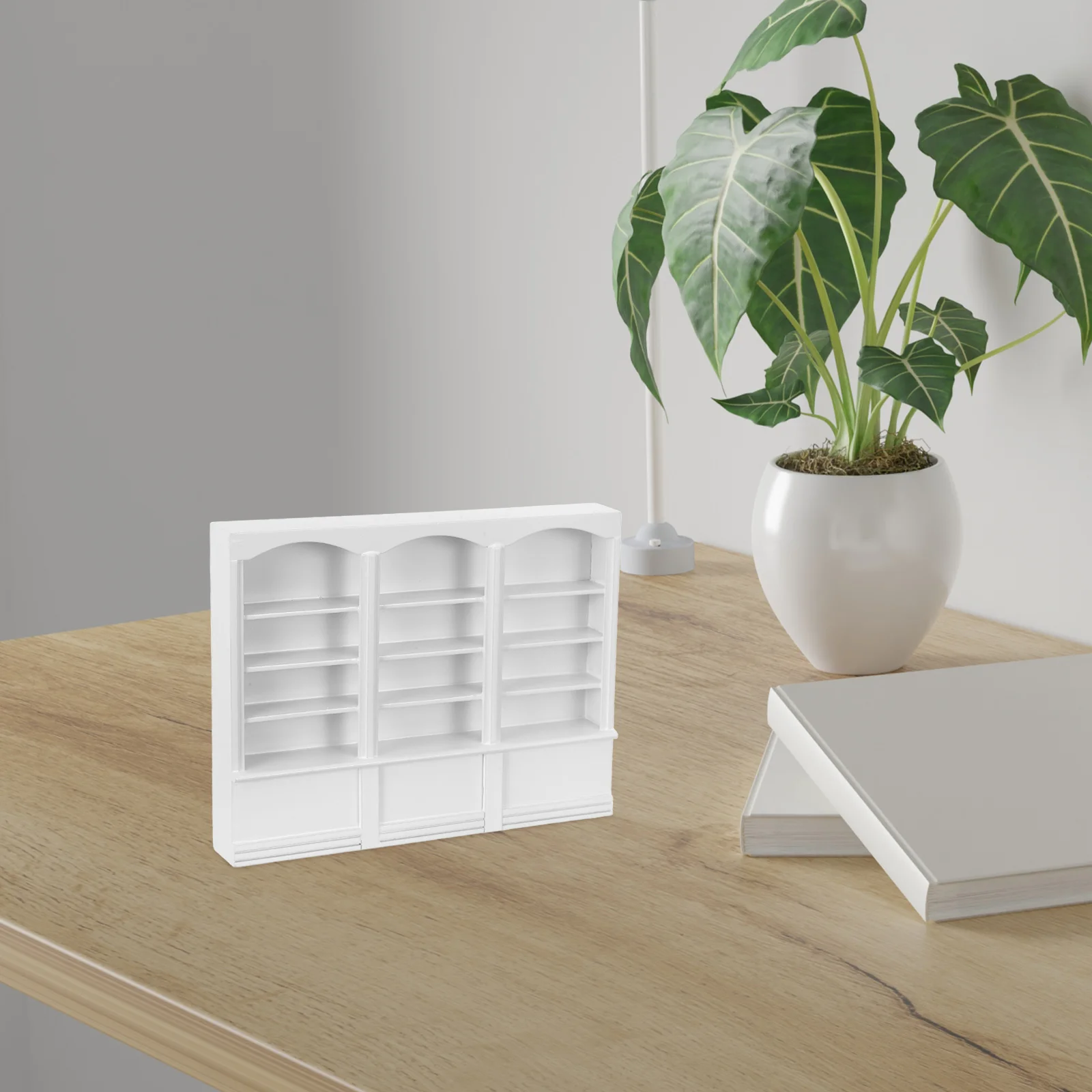 

1pc Mini Bookcase Eco-Friendly Durable Small House Furniture For Diy Craft Display Shelf Collection Decor Accessory