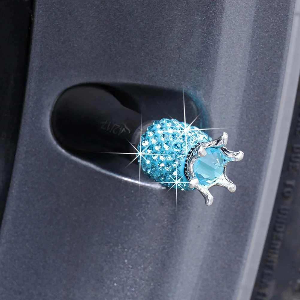 

4Pcs Car Valve Caps Diamond Shape Tire Stem Cover Creative Shining Dustproof Car Accessories Design Universal for Auto