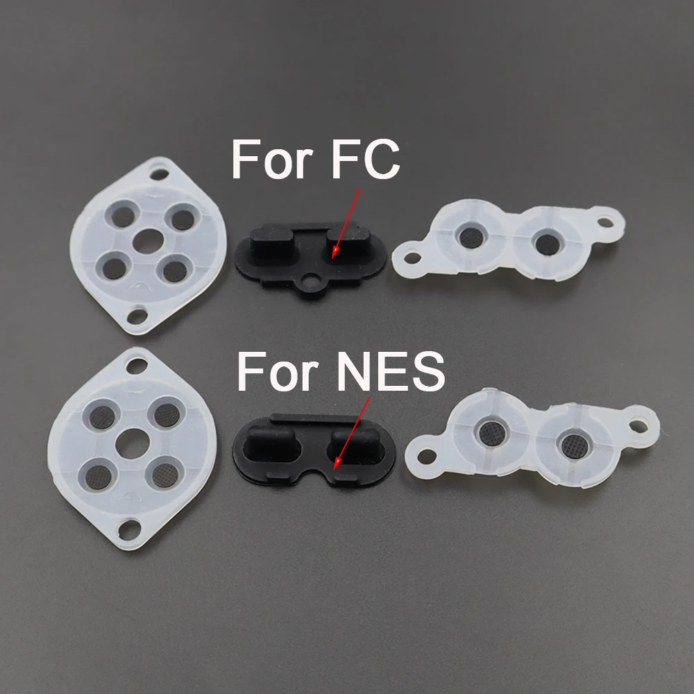 1Set Silicone Conductive Button Pads For NES EU/US Version ,For FC JP Version Controller Cross ABXY Button Pads Repair Parts
