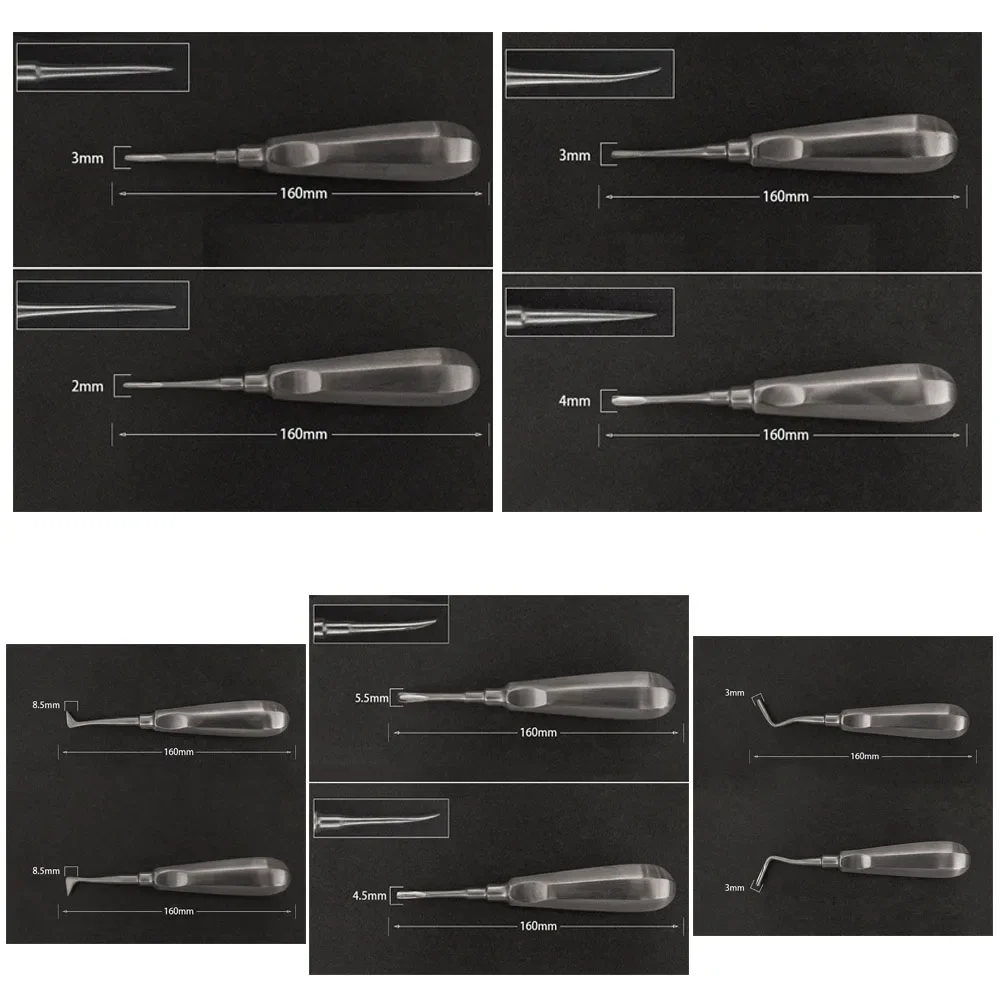 

10pcs Stainless Steel Dental Lift Set, Flapless Extraction Tools with Fine Tips for Oral Surgeon
