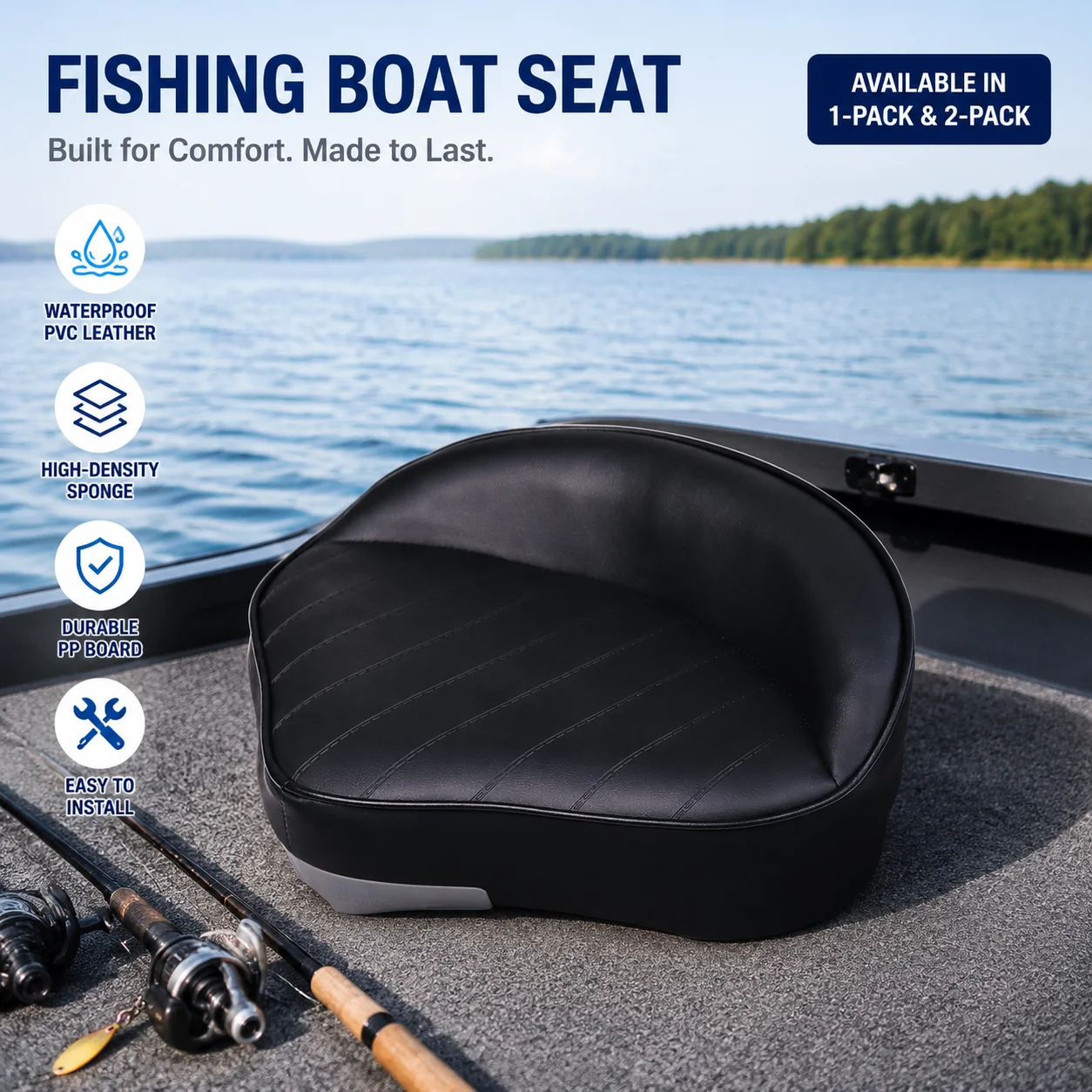 Fishing Boat Seat - 15 inch Casting Deck Bootstoel -