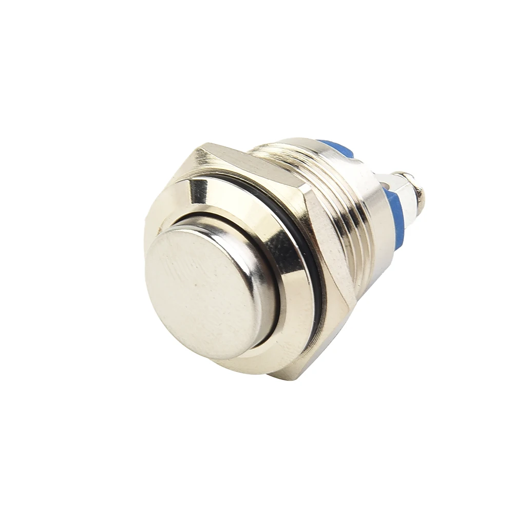12V 16mm Metal Waterproof Push Button Momentary On Off Horn Switch Brass Waterproof Contactor Relay Control Switch