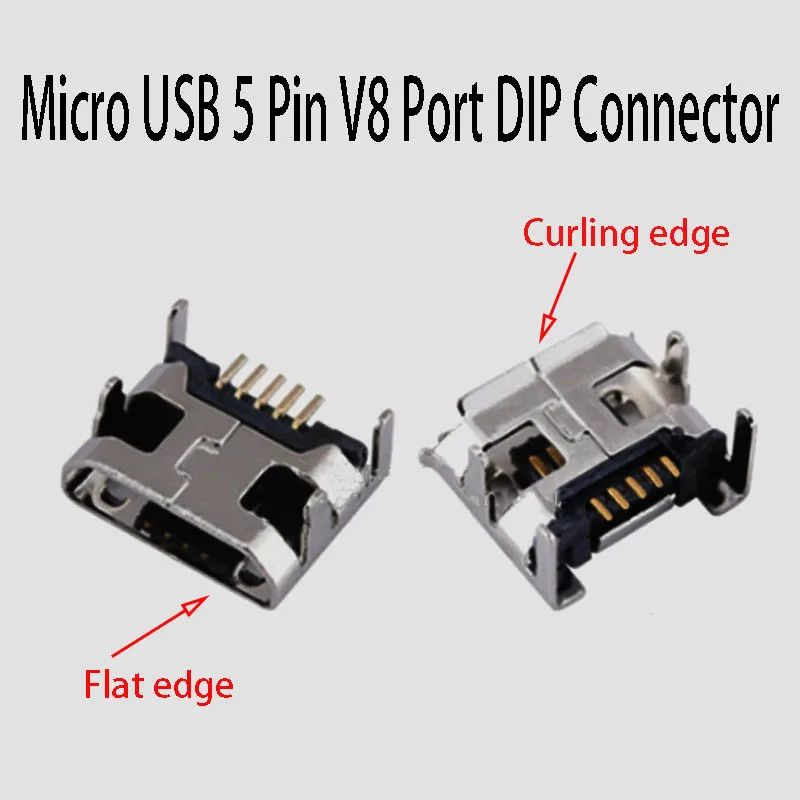 10szt 5Pin Micro USB Złącze żeńskie Port Wtyczka lutownicza SMT DIP Android Telefon Data Gniazdo ładowania 5P Micro USB DIY Adapter naprawczy