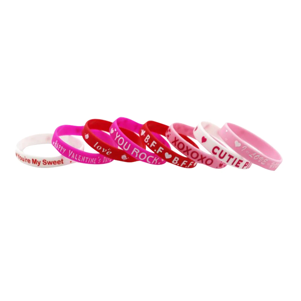 12 Pcs Bracelet Silicone Small Presents Valentine's Day Wristbands Party Hand Decoration Child