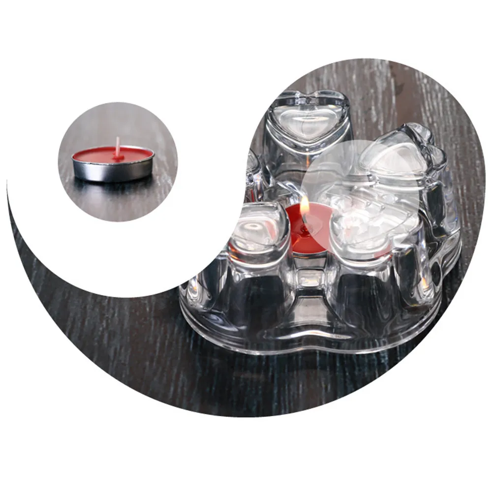 Stylish Crystal Glass Light Base Stand Insulated Transparent Teapot Heating Rack