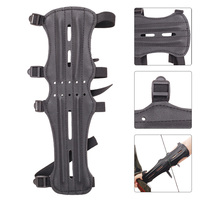Long Leather Armguard Bow Arrow Equipment Archery Supplies Lengthened Arm Guard With Holes Leather Protective Gear Chest Guards