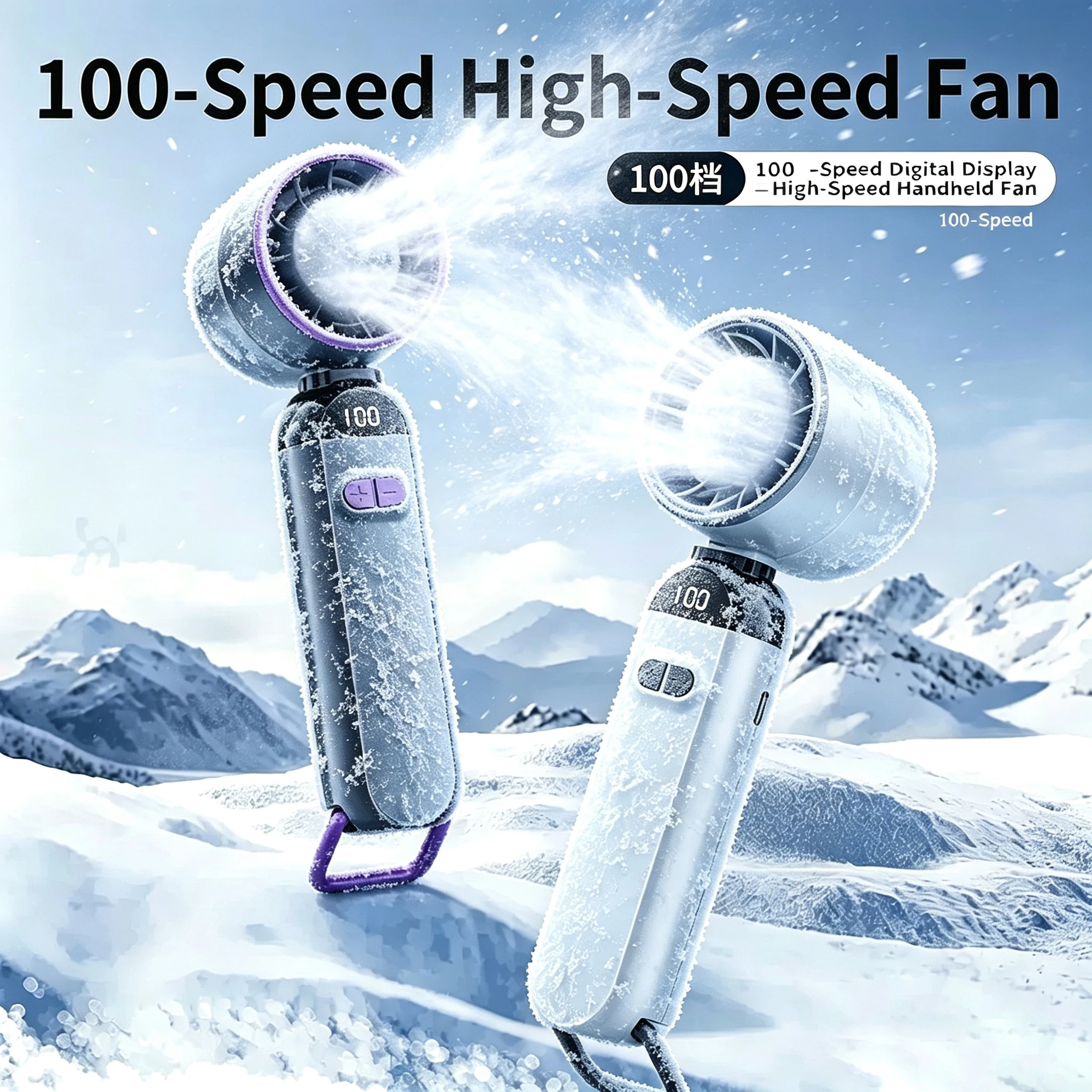 

3-in-1 Handheld Neck Fan Mini Turbo Fan 5-Speed High-speed Portable USB Rechargeable Fan for Outdoor Office