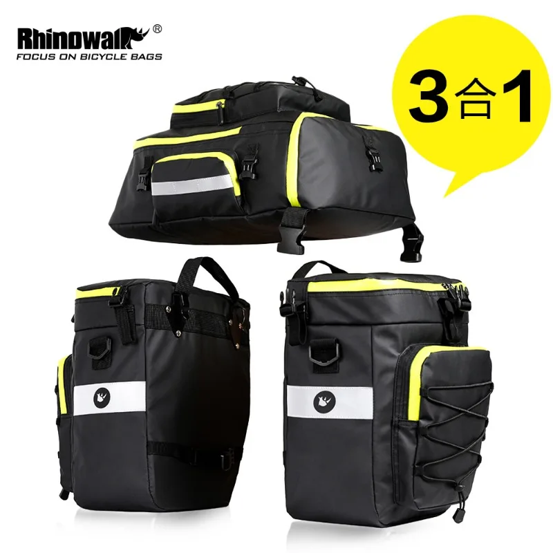 Rhinowalk rhino strolling bicycle bag three-in-one multi-functional rear rack pannier bag waterproof bag