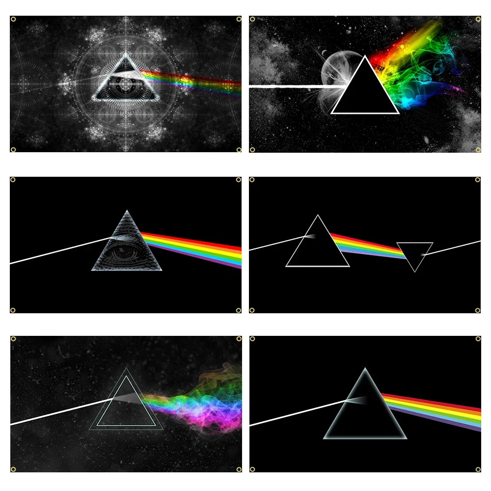 90x150cm Refraction Rainbow Light Moon Flag Polyester Printed Super Banner for Decoration