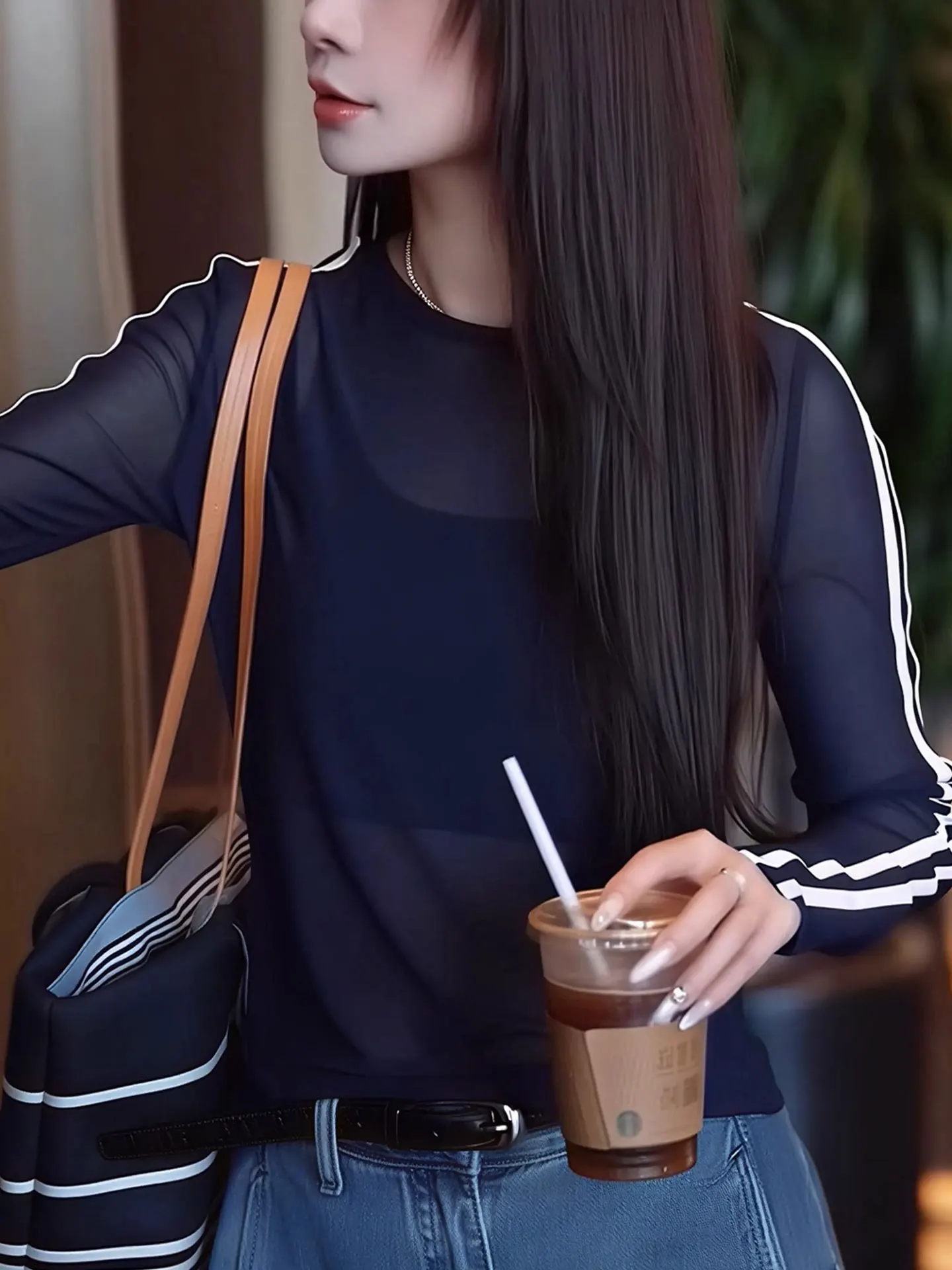 تي شيرت Slimming Me Long Sve Round Ne تي شيرت نسائي كاجوال Sle صيفي قاعدة عصرية irt حماية من الأشعة فوق البنفسجية كلاسيكي...