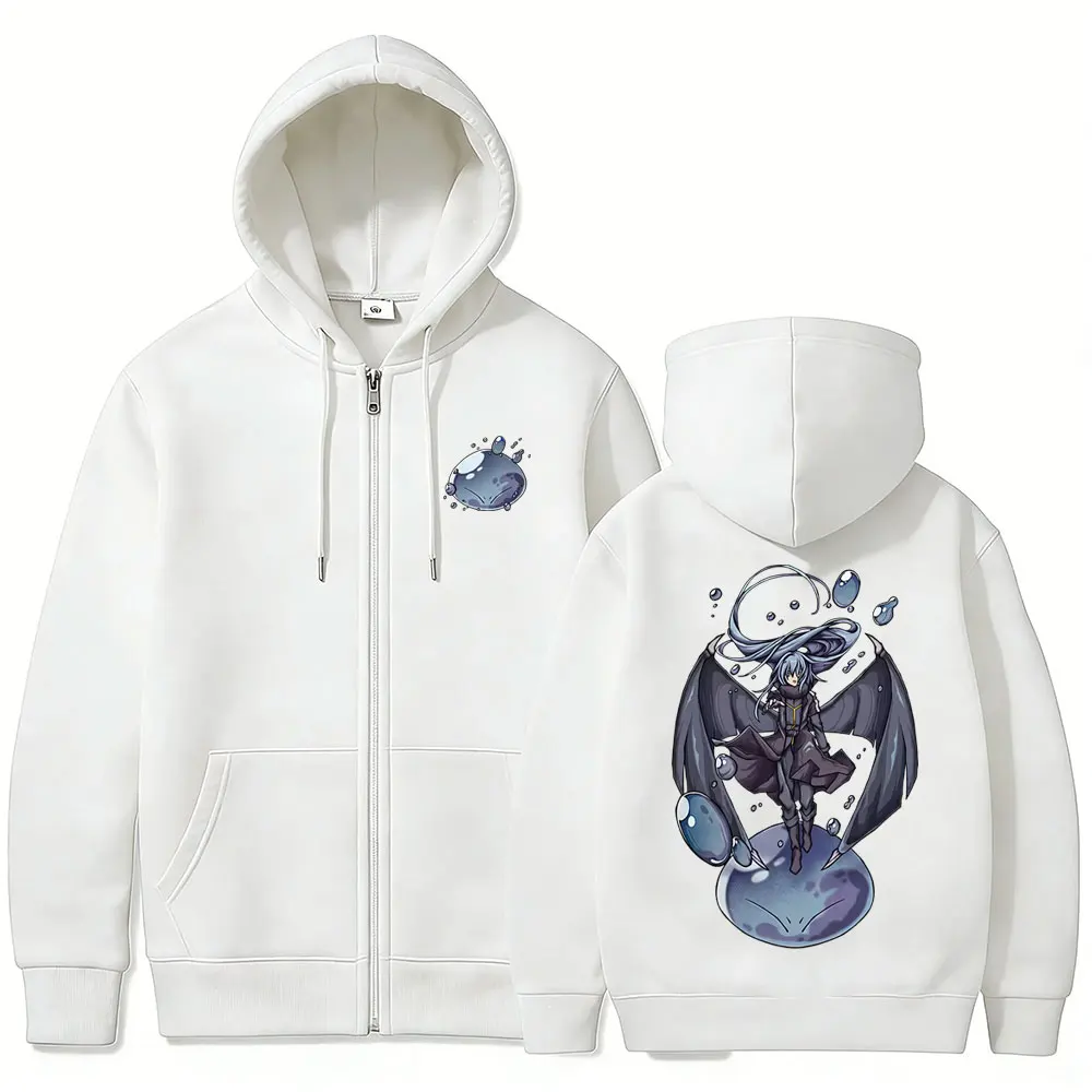 Anime That Time I Got Reincarnated As A Slime Rimuru Tempest Reißverschluss-Hoodie für Männer und Frauen, lässige, übergroße Jacke mit Reißverschluss, Cosplay-Mantel – Detail 6