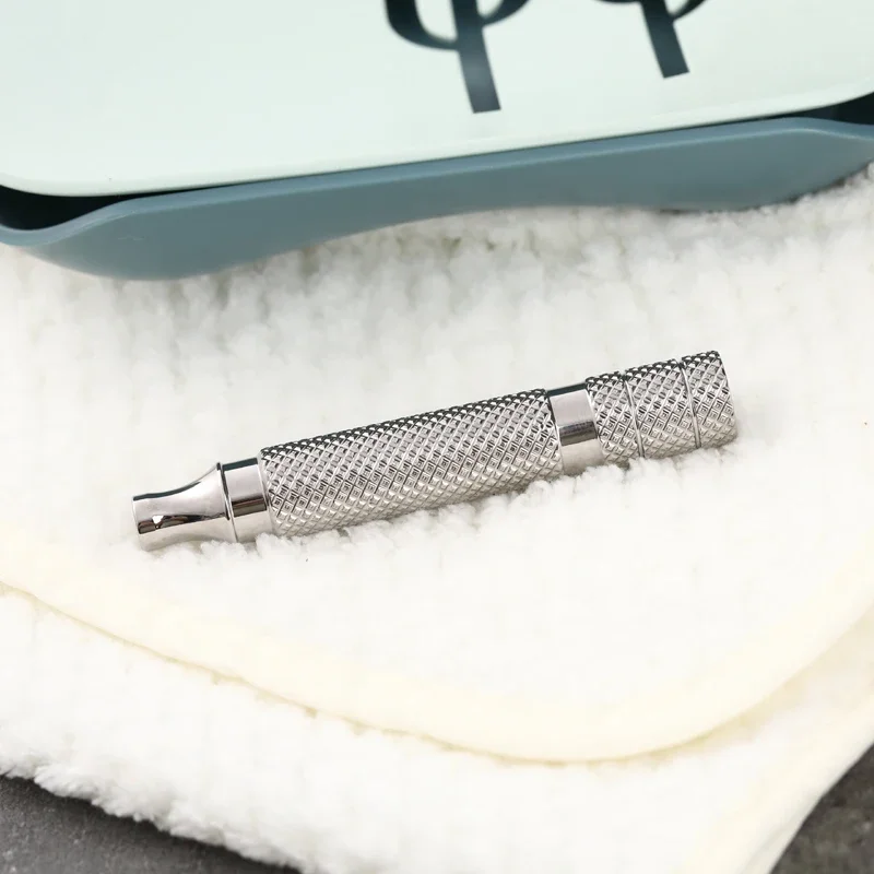 Yaqi portable Mens Polished Titanium Safety Razor Handle High Quality Minimalism Durability Shaving Tool For Male Face Cleaning