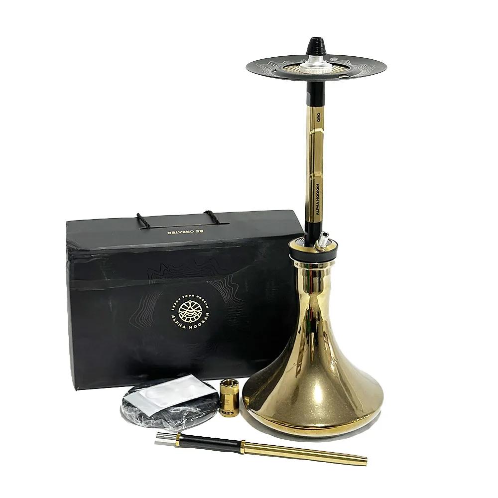 

Gold Alpha Hookah ORO Prime Shisha Narguile Chicha Cachimbas Luxury Hookah Set Without Bottle