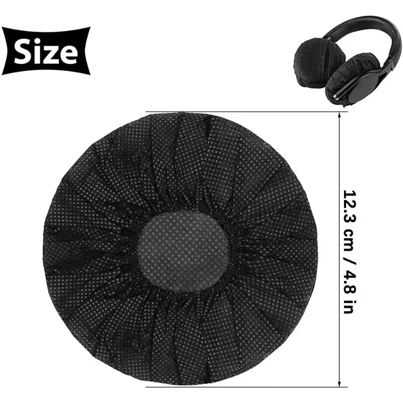 Ohrhörer und Pads, Ohrhörer-Abdeckungen, Ohrpolster-Schutz, Vlies-Stretch-Ohrhörer-Abdeckungen für Gaming-Headset (schwarz), 100 Stück
