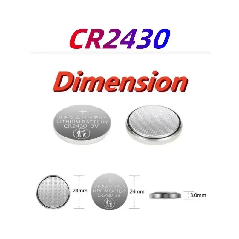 10pcs CR2430 3V Lithium Battery CR 2430 DL2430 BR2430 280mAh Button Coin Batteries for Key Fob Watch Alarm Clock Remote Control