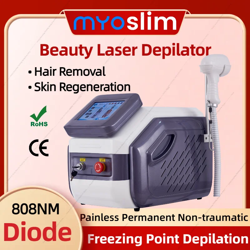 

Portable Diode Laser Freezing Point Face Whole Body Hair Removal Machine 755/808/1064nm 3Wavelength Available For Salon Home Use