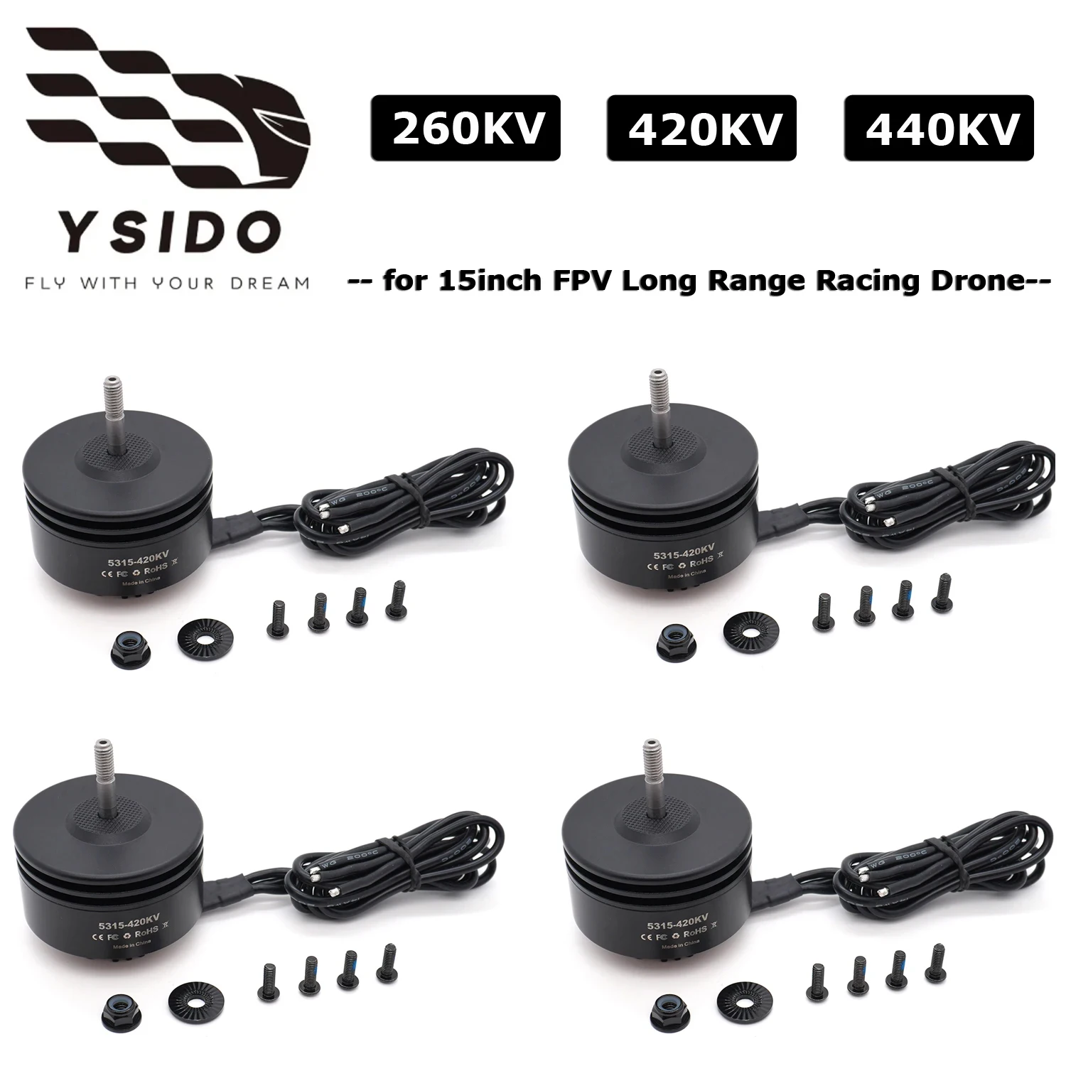 

4PCS 5315 Brushless Motor 260KV 420KV 440KV Aircraft Motor 6-8S for 15/16inch RC FPV Long Range Drone Large FPV Motor DIY Parts