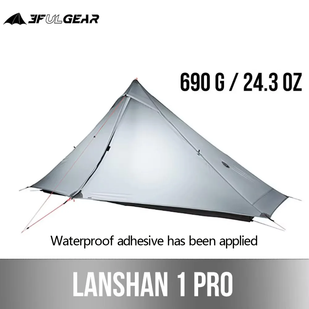 

3F UL GEAR Lanshan 1 Pro туристическая палатка на 1 человека 3-4 сезона Сверхлегкая профессиональная туристическая палатка 20D бесщеточная