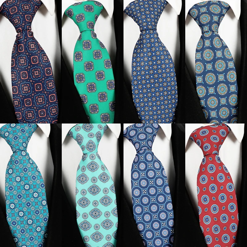 Großhandel Mode 8CM Herren Krawatte Druck Muster Klassische Krawatten Für Mann Bräutigam Handfeel Dot Floral Business Hochzeit Zubehör