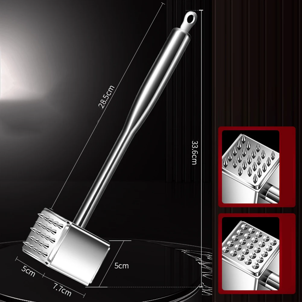 

Размягчитель мяса из нержавеющей стали 316, сверхмощный молоток для мяса/глушка/молоток, кухонный молоток с ручкой, размягчает с шипами по бокам