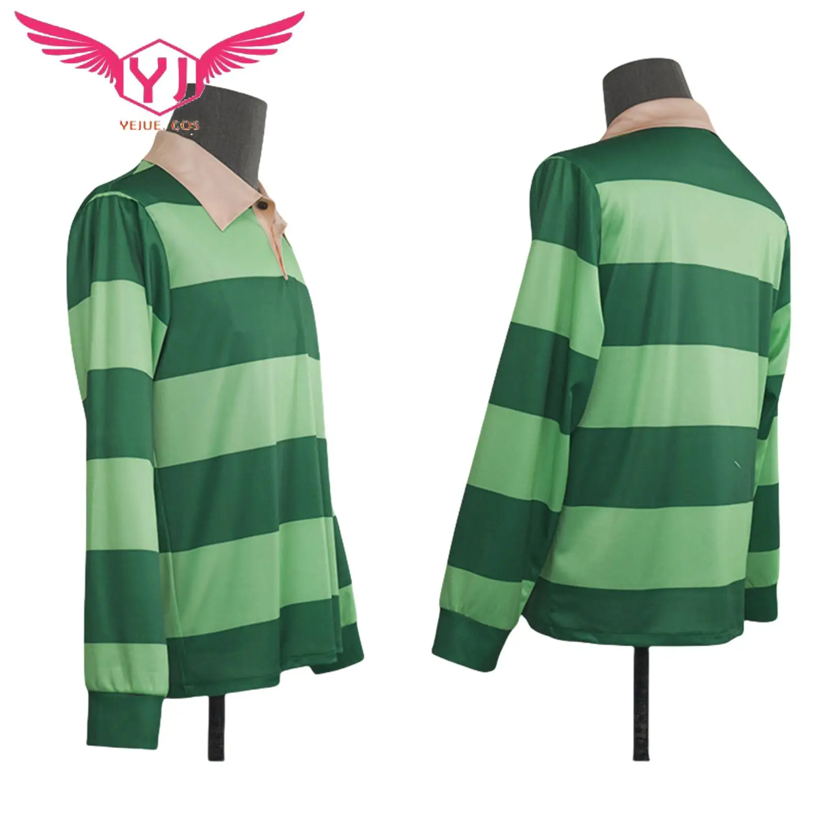 

Blue's Clues T-Shirt Cosplay Costume Fancy Top Long Sleeves Green Stripe for Adult Men Boys Halloween Carnival Roleplay Tops