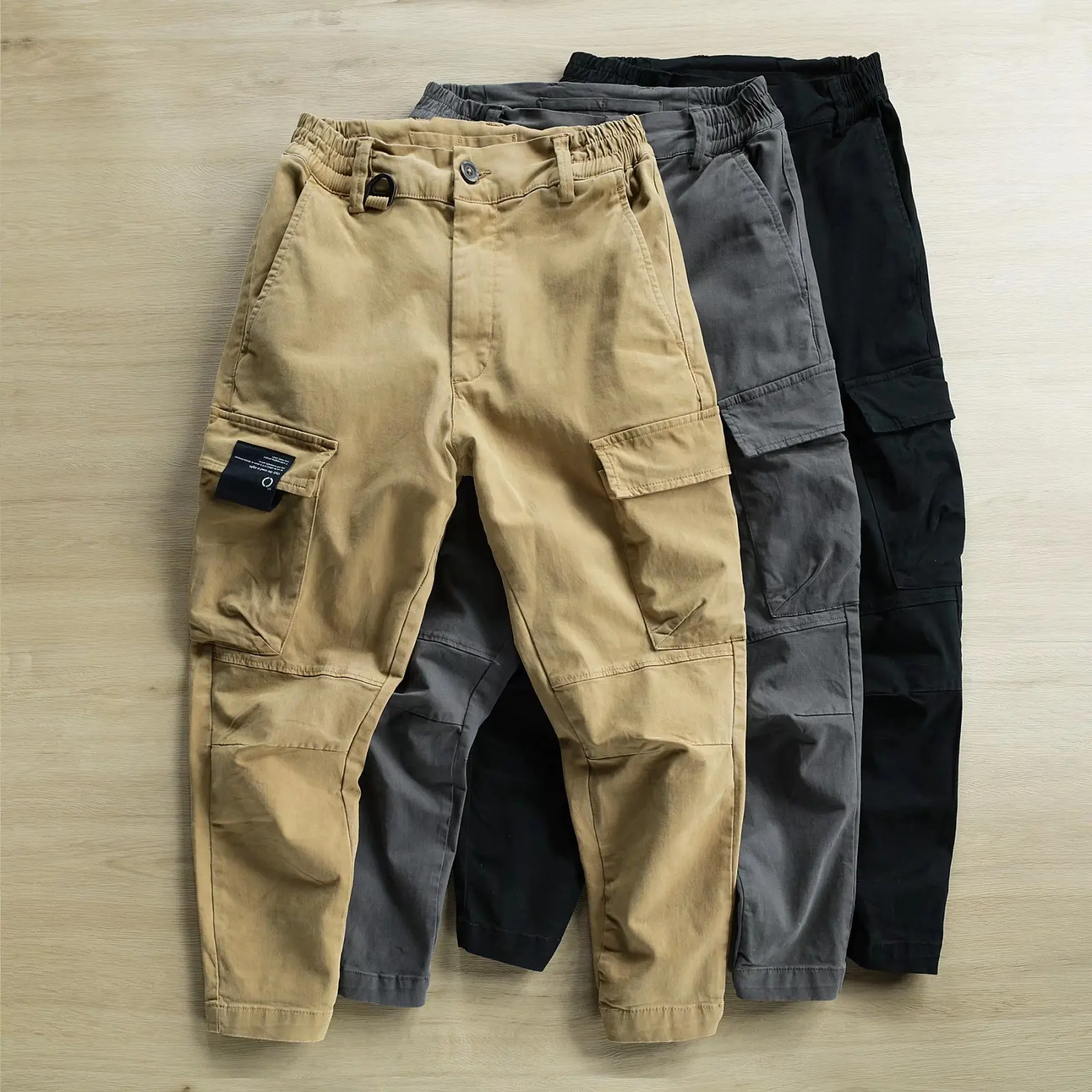 

Japanese Sle Casual Workwear Pants Men's Loose Fit Cotton Cargo Trousers Autumn Spring Wear Resistant Youthful Vitali Sle